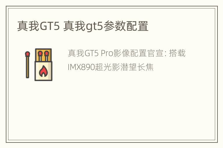 真我GT5 真我gt5参数配置