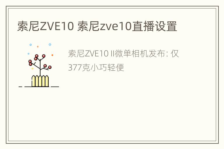 索尼ZVE10 索尼zve10直播设置