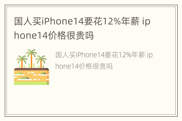 国人买iPhone14要花12%年薪 iphone14价格很贵吗