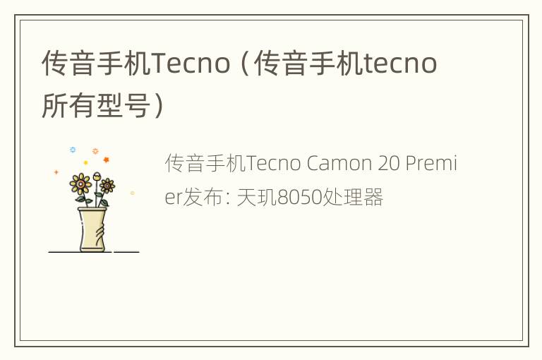 传音手机Tecno（传音手机tecno所有型号）