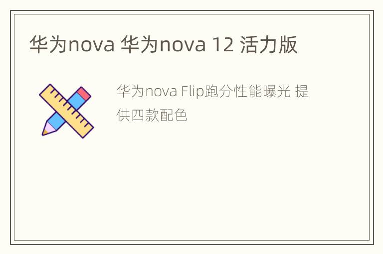 华为nova 华为nova 12 活力版