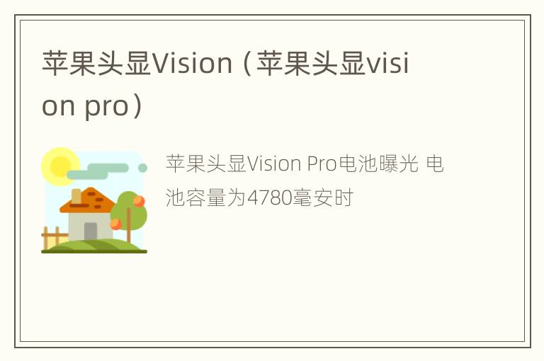 苹果头显Vision（苹果头显vision pro）