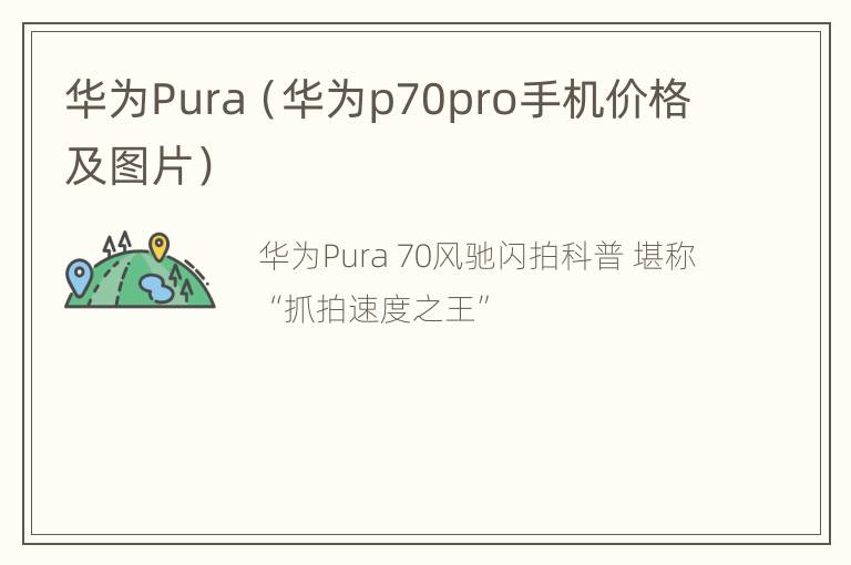 华为Pura（华为p70pro手机价格及图片）