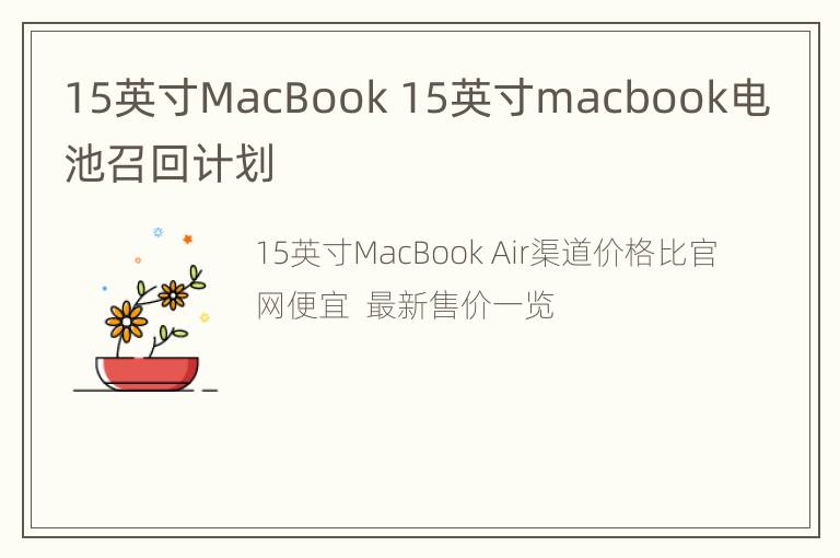 15英寸MacBook 15英寸macbook电池召回计划