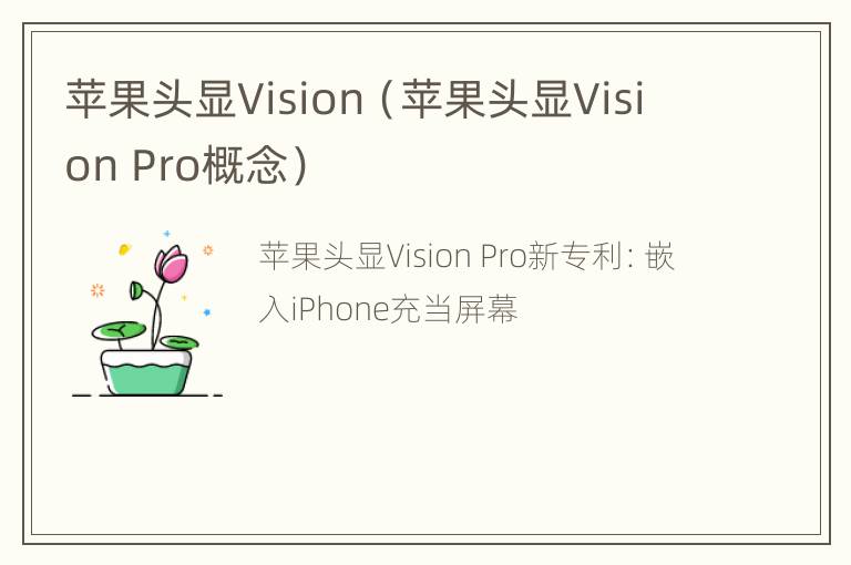 苹果头显Vision（苹果头显Vision Pro概念）