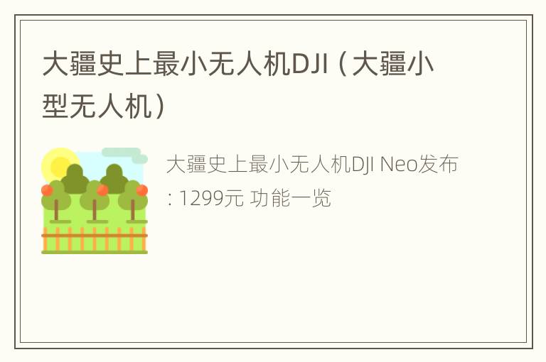 大疆史上最小无人机DJI（大疆小型无人机）