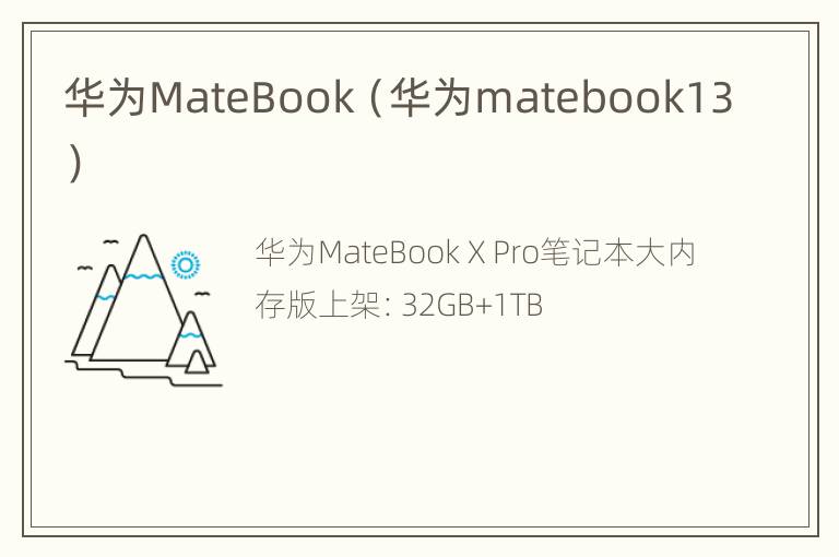 华为MateBook（华为matebook13）