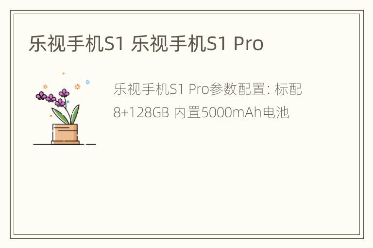 乐视手机S1 乐视手机S1 Pro