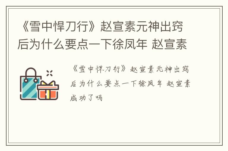 《雪中悍刀行》赵宣素元神出窍后为什么要点一下徐凤年 赵宣素成功了吗