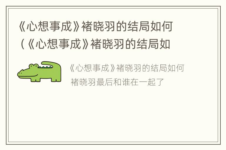 《心想事成》褚晓羽的结局如何（《心想事成》褚晓羽的结局如何了）