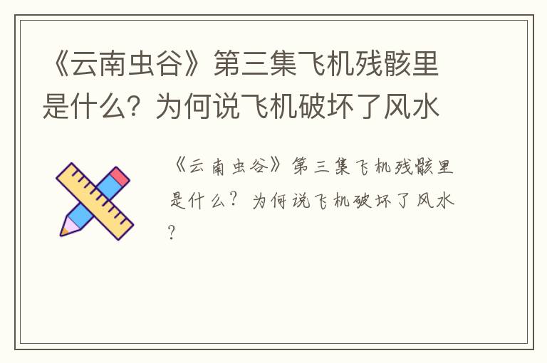 《云南虫谷》第三集飞机残骸里是什么？为何说飞机破坏了风水？