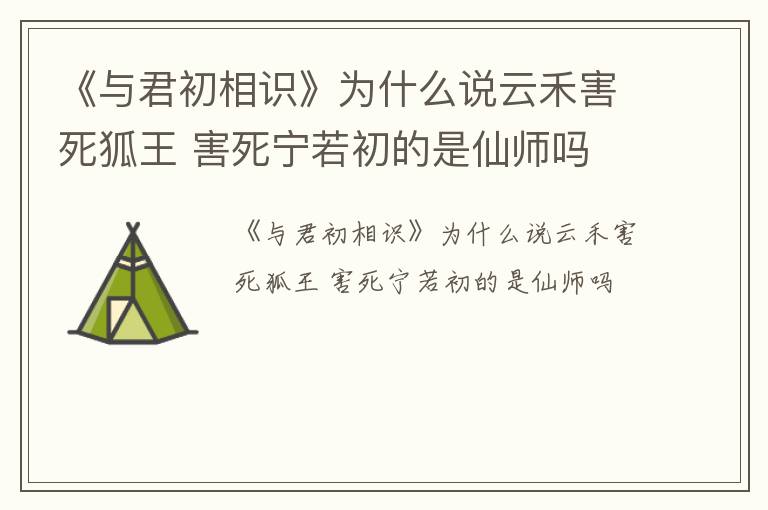 《与君初相识》为什么说云禾害死狐王 害死宁若初的是仙师吗