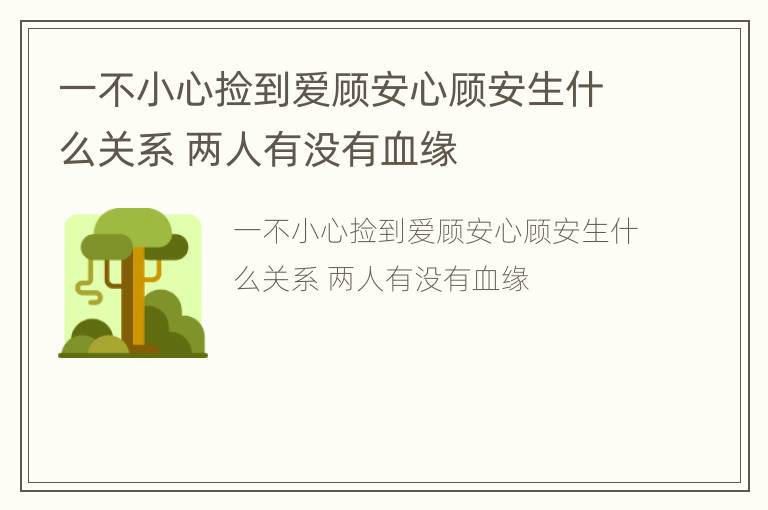 一不小心捡到爱顾安心顾安生什么关系 两人有没有血缘