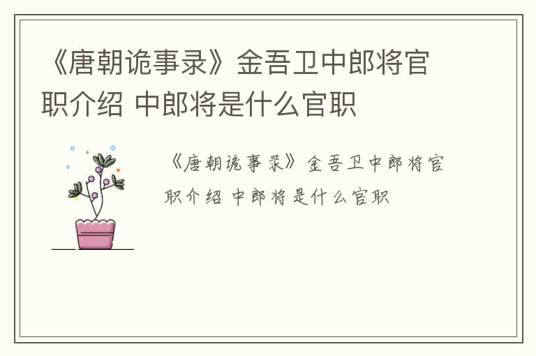 《唐朝诡事录》金吾卫中郎将官职介绍 中郎将是什么官职