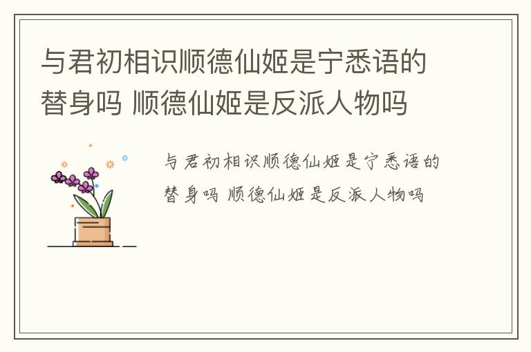 与君初相识顺德仙姬是宁悉语的替身吗 顺德仙姬是反派人物吗