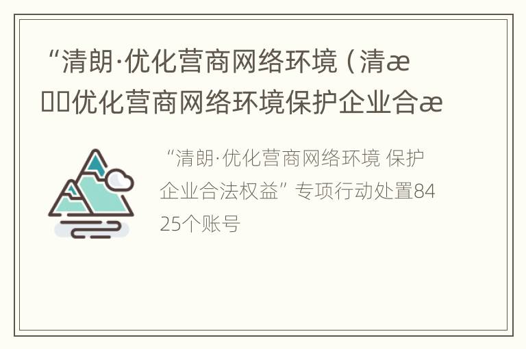 “清朗·优化营商网络环境（清朗优化营商网络环境保护企业合法权益自查报告）