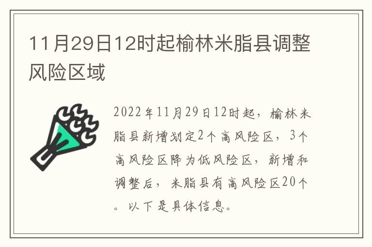 11月29日12时起榆林米脂县调整风险区域