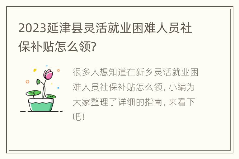 2023延津县灵活就业困难人员社保补贴怎么领？