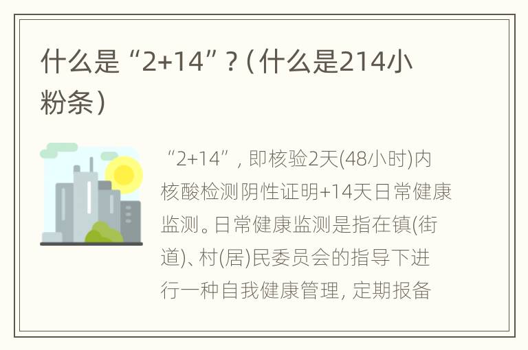 什么是“2+14”?（什么是214小粉条）