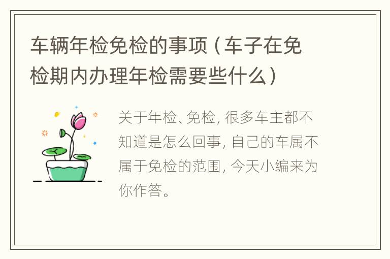 车辆年检免检的事项（车子在免检期内办理年检需要些什么）