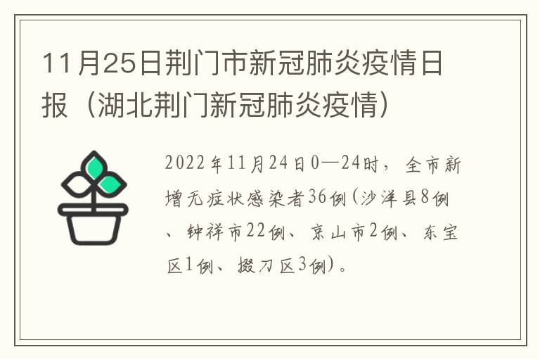 11月25日荆门市新冠肺炎疫情日报（湖北荆门新冠肺炎疫情）