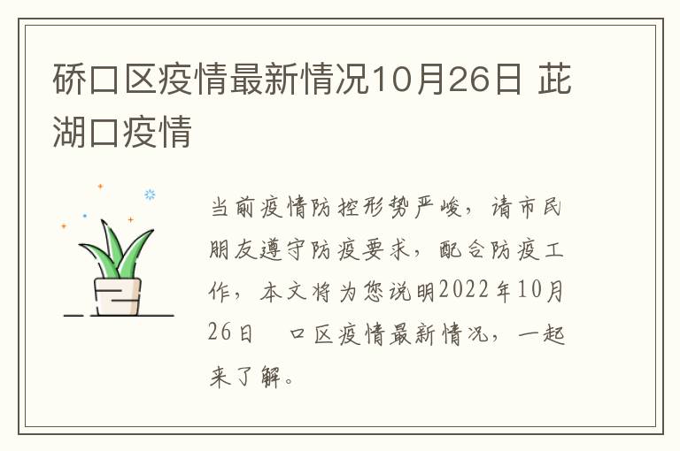 硚口区疫情最新情况10月26日 茈湖口疫情