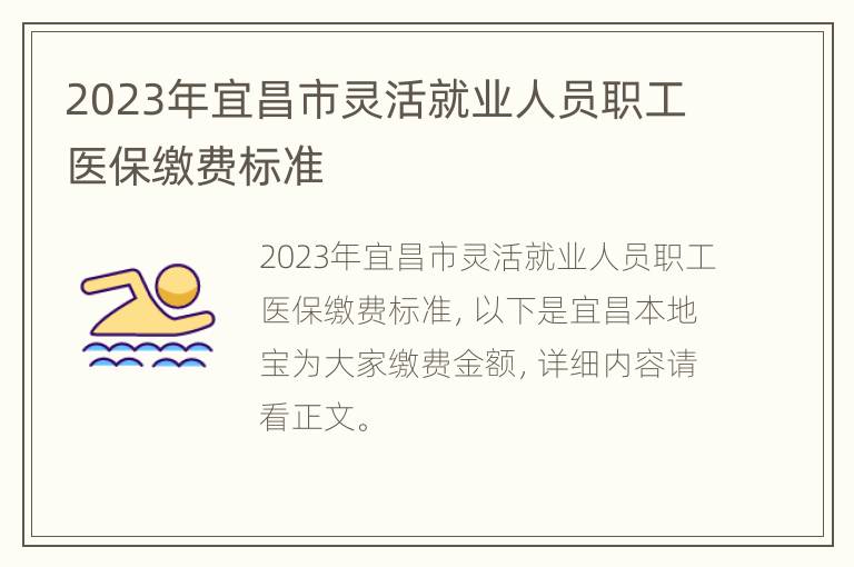 2023年宜昌市灵活就业人员职工医保缴费标准