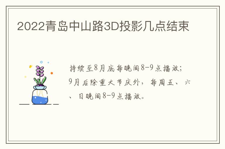 2022青岛中山路3D投影几点结束