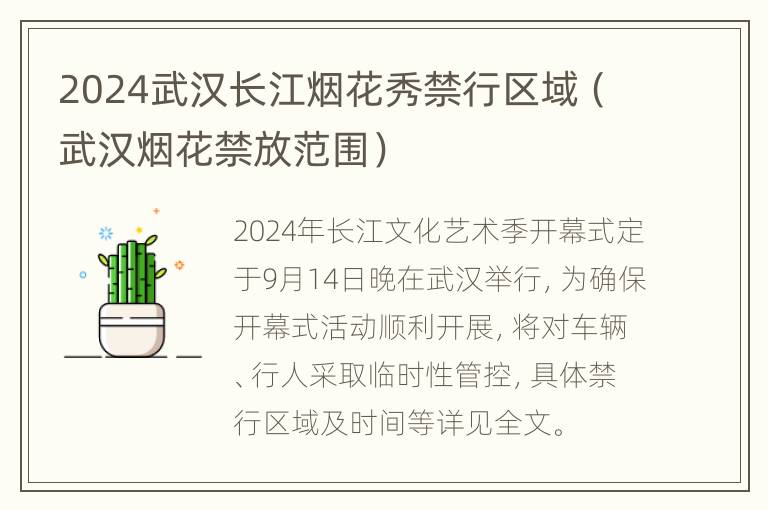 2024武汉长江烟花秀禁行区域（武汉烟花禁放范围）