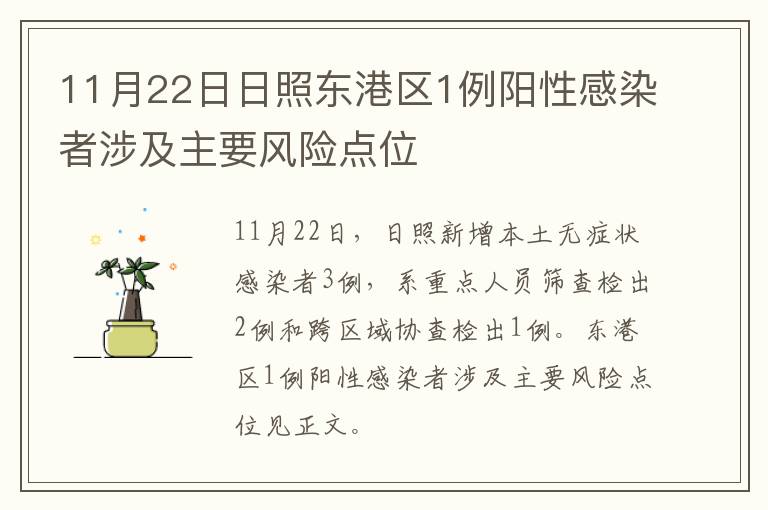 11月22日日照东港区1例阳性感染者涉及主要风险点位