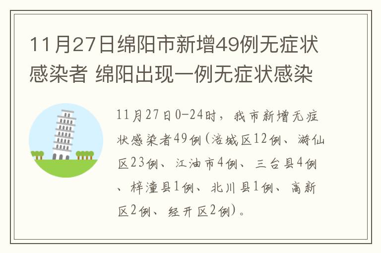 11月27日绵阳市新增49例无症状感染者 绵阳出现一例无症状感染