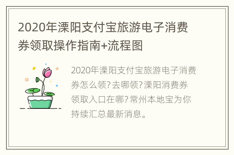 2020年溧阳支付宝旅游电子消费券领取操作指南+流程图