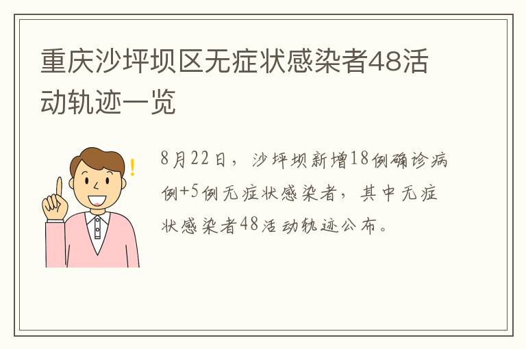 重庆沙坪坝区无症状感染者48活动轨迹一览