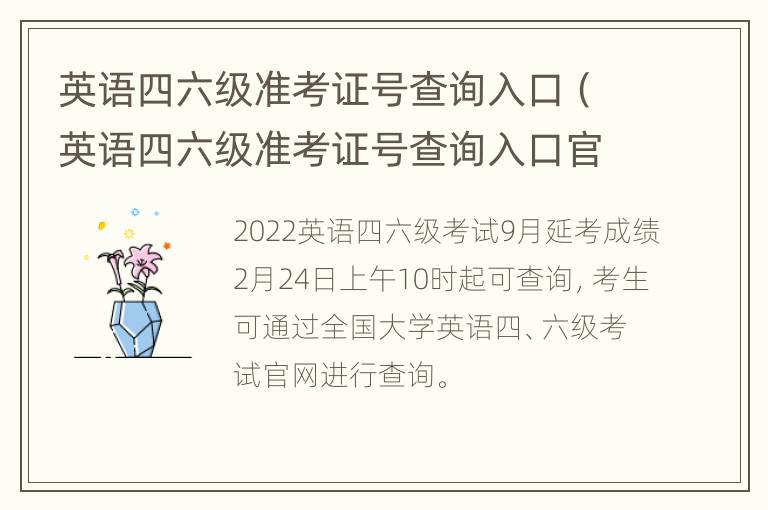 英语四六级准考证号查询入口（英语四六级准考证号查询入口官网2021）