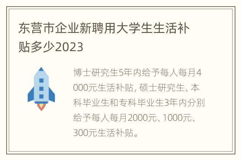 东营市企业新聘用大学生生活补贴多少2023