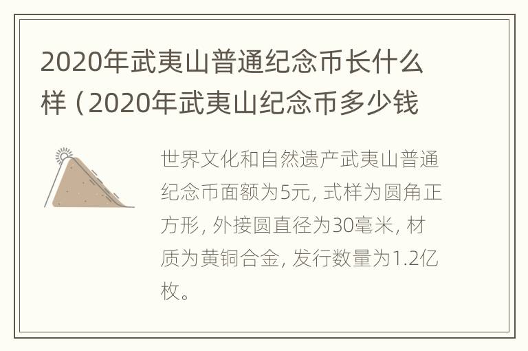 2020年武夷山普通纪念币长什么样（2020年武夷山纪念币多少钱）