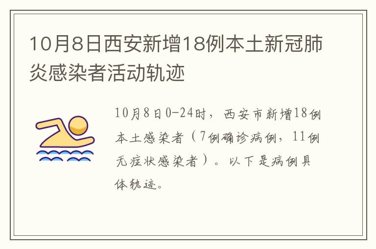 10月8日西安新增18例本土新冠肺炎感染者活动轨迹