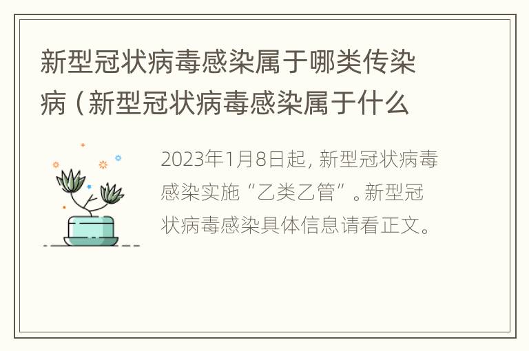 新型冠状病毒感染属于哪类传染病（新型冠状病毒感染属于什么类传染病）