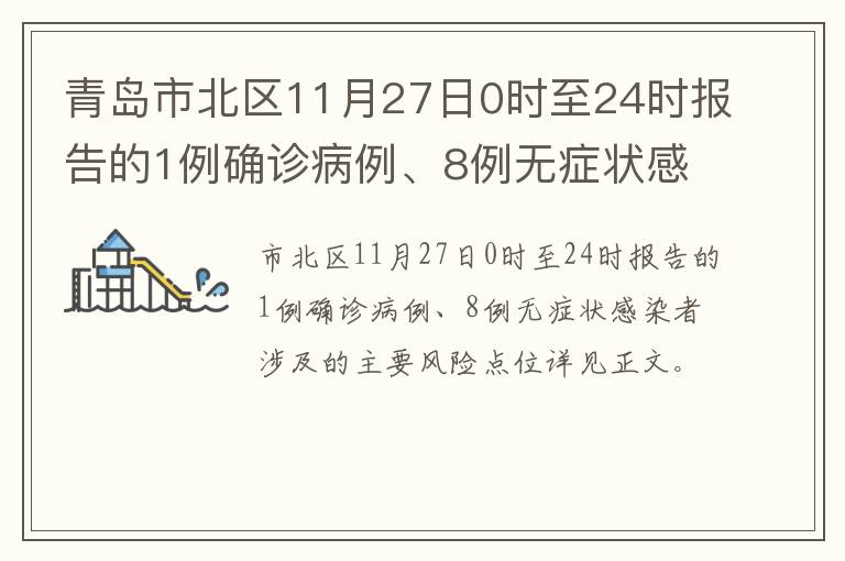 青岛市北区11月27日0时至24时报告的1例确诊病例、8例无症状感染者涉及的主要风险点位