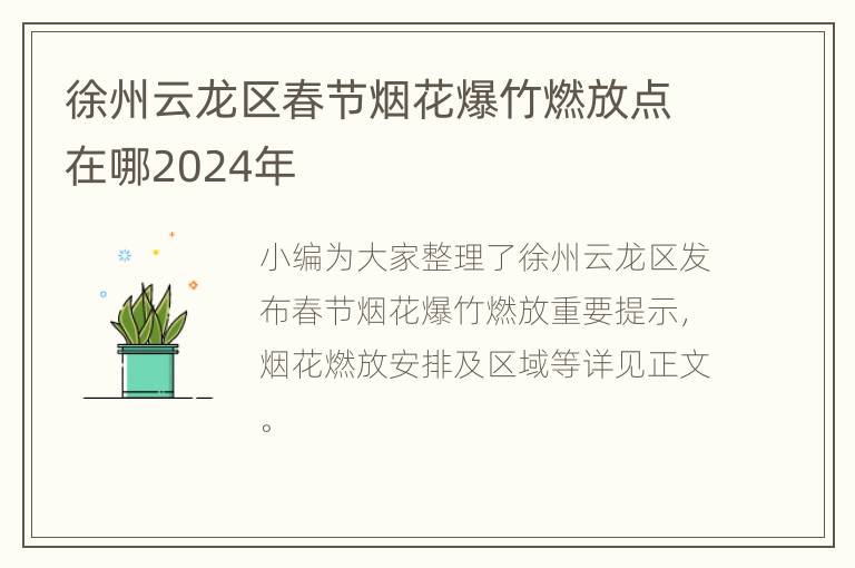 徐州云龙区春节烟花爆竹燃放点在哪2024年