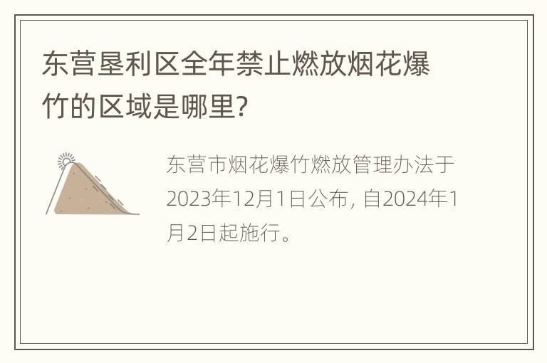 东营垦利区全年禁止燃放烟花爆竹的区域是哪里？