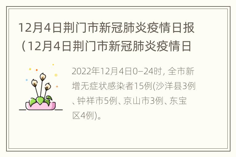 12月4日荆门市新冠肺炎疫情日报（12月4日荆门市新冠肺炎疫情日报内容）