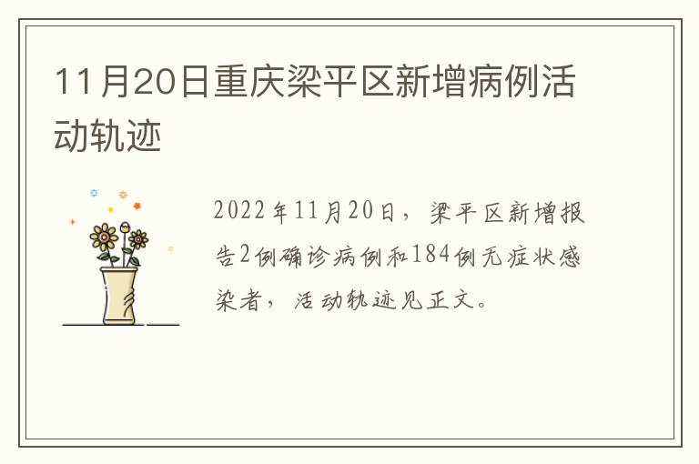 11月20日重庆梁平区新增病例活动轨迹