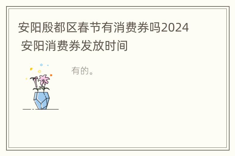 安阳殷都区春节有消费券吗2024 安阳消费券发放时间