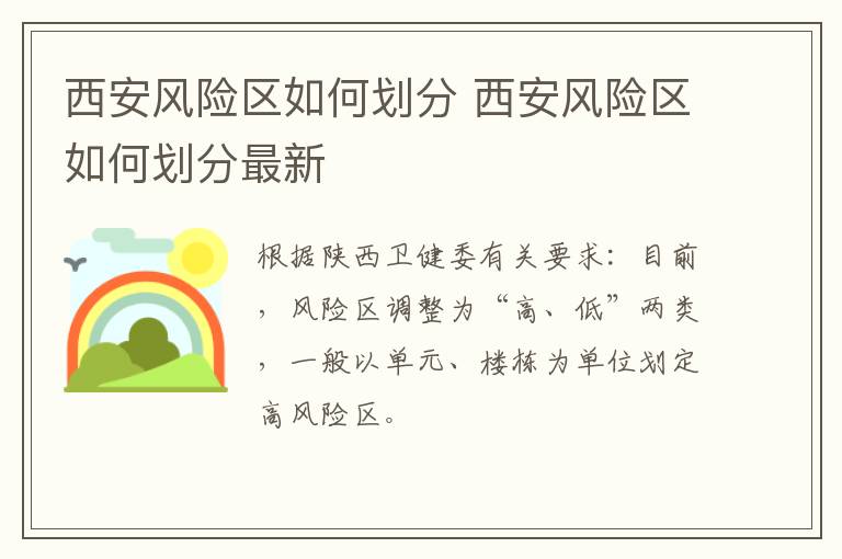 西安风险区如何划分 西安风险区如何划分最新