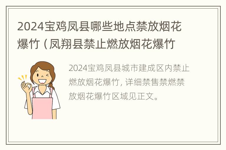 2024宝鸡凤县哪些地点禁放烟花爆竹（凤翔县禁止燃放烟花爆竹）