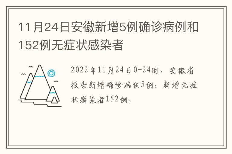 11月24日安徽新增5例确诊病例和152例无症状感染者