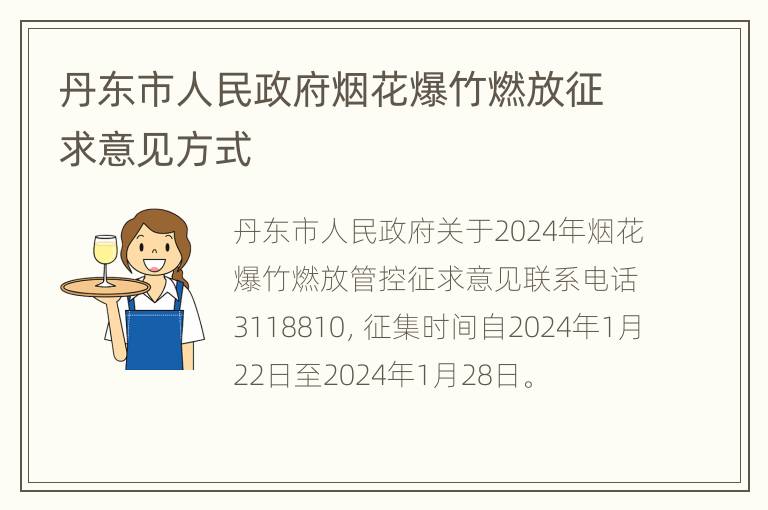 丹东市人民政府烟花爆竹燃放征求意见方式