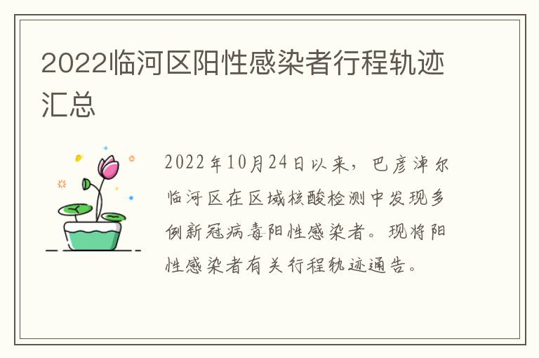 2022临河区阳性感染者行程轨迹汇总