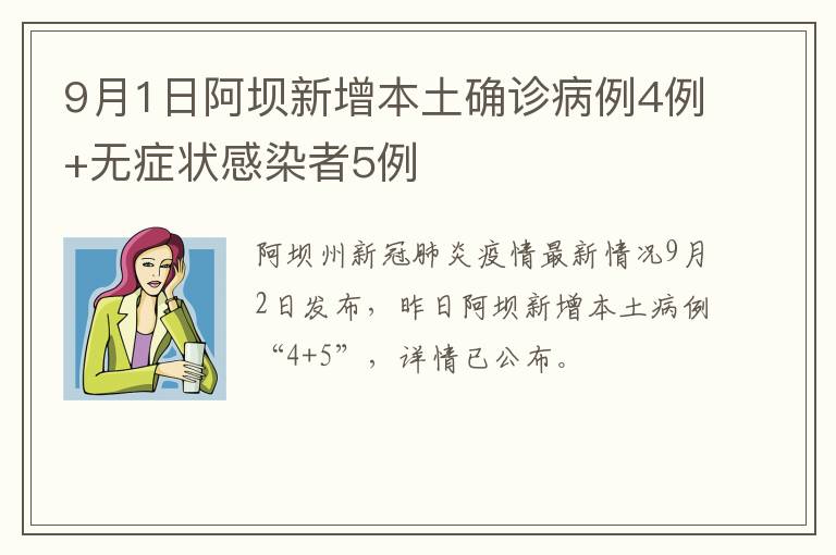 9月1日阿坝新增本土确诊病例4例+无症状感染者5例